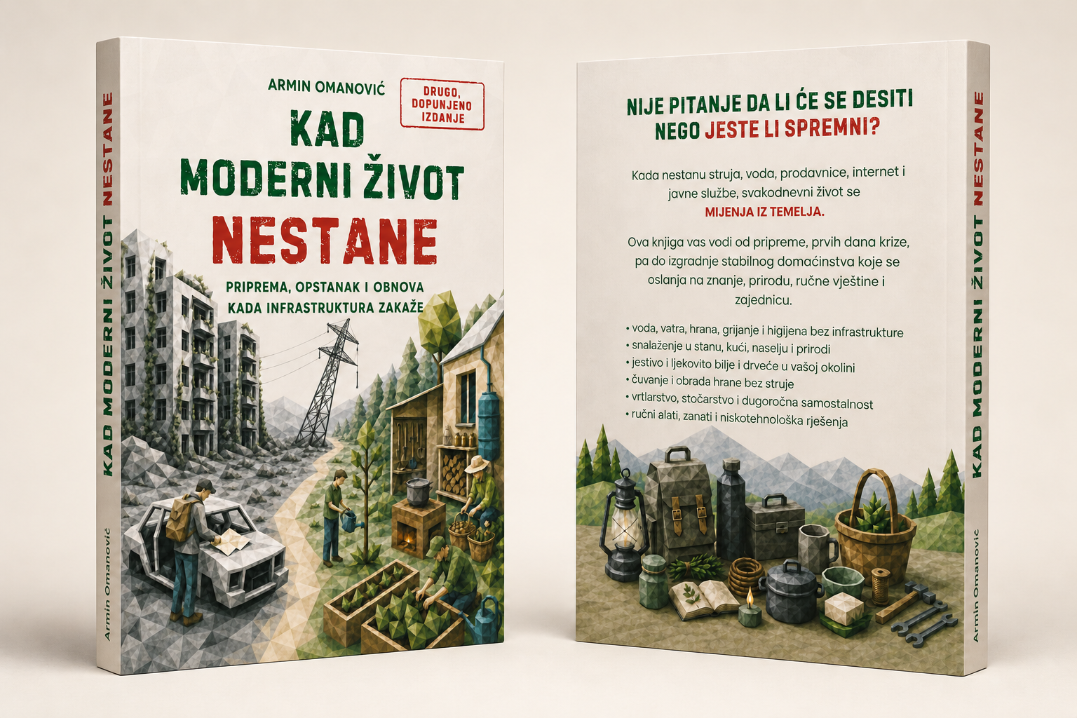 Prednja i zadnja korica knjige Kad moderni život nestane — drugo, dopunjeno izdanje
