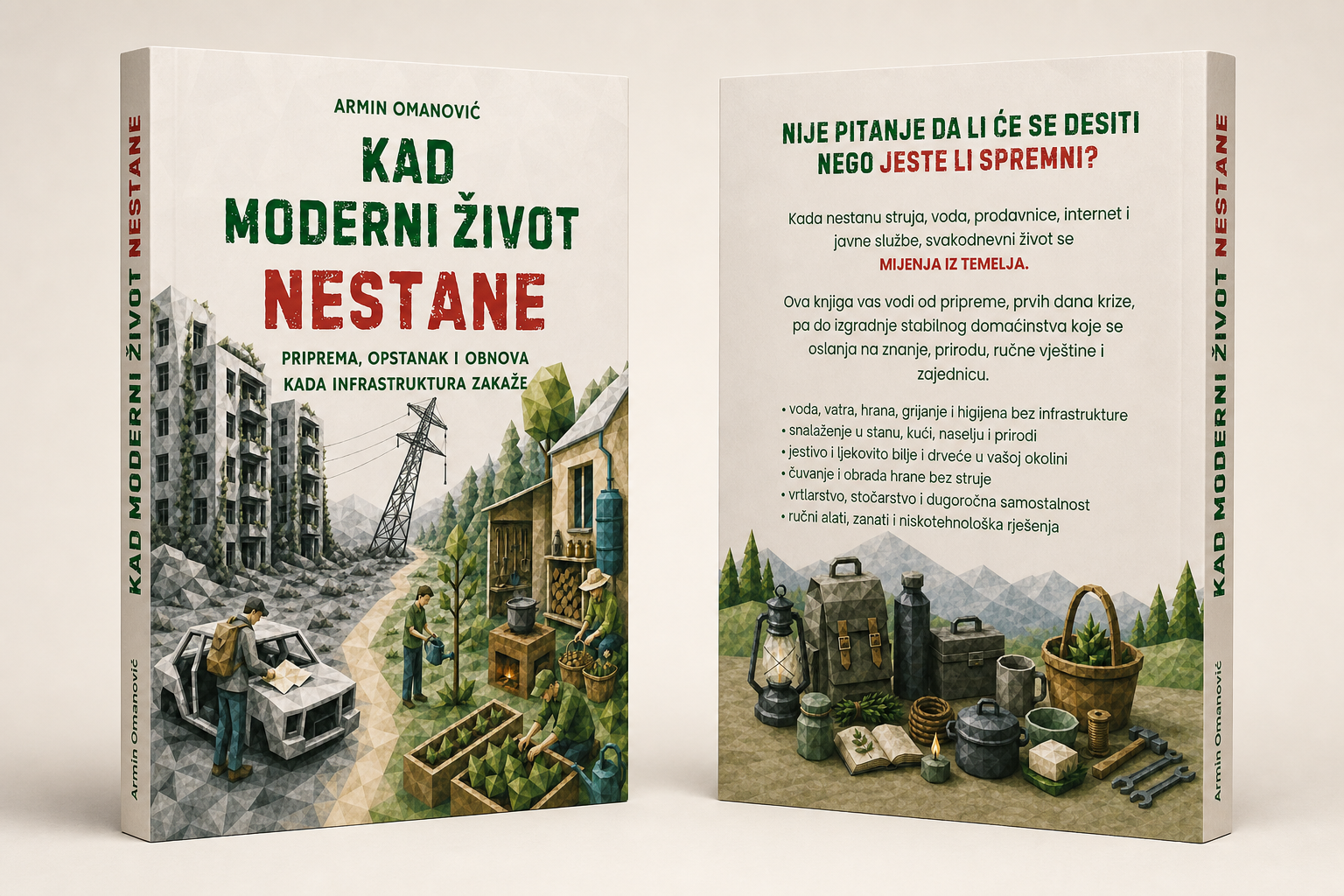 Prednja i zadnja korica knjige Kad moderni život nestane