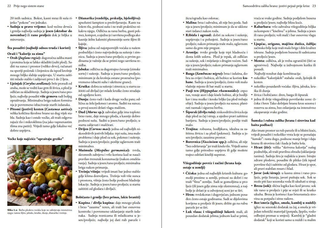 Dvostranica knjige o pripremi i kućnim zalihama